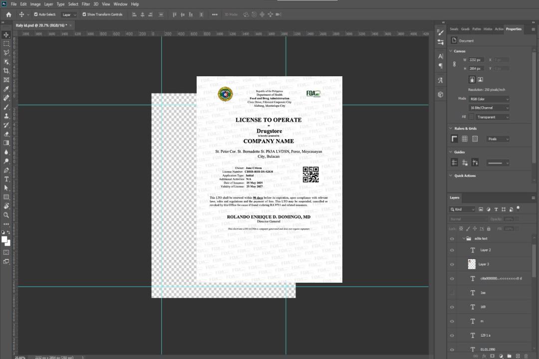 Licence des Philippines pour exploiter un modèle Word et PDF template